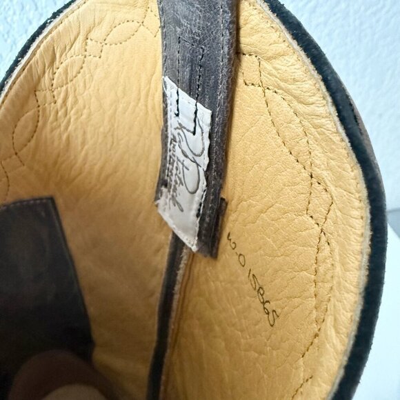 Rod Patrick Mens Cowboy Boots 13AA Black Pig Suede Western Square Toe 11" Shaft - Picture 11 of 13